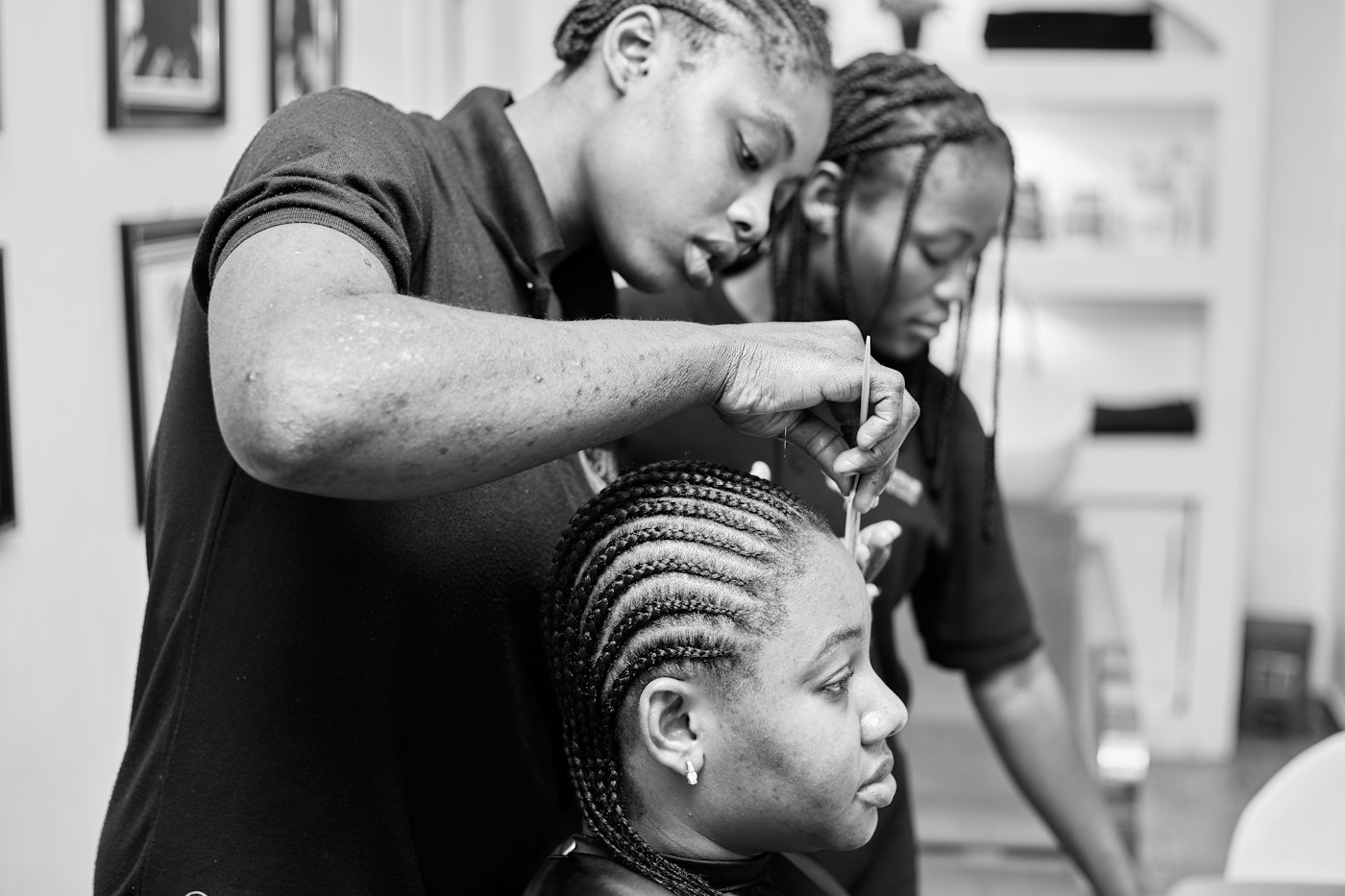 Salon hair braiding